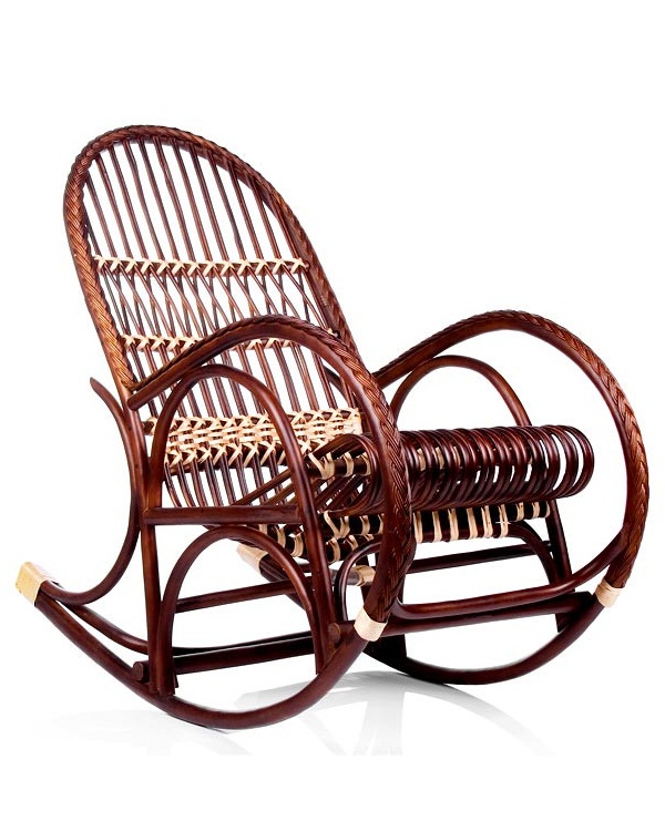Кресло-качалка плетеное из лозы Лада Орех фото 1