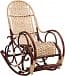 Кресло-качалка из ротанга и лозы Ведуга Орех с подножкой фото 1