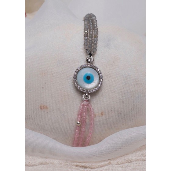 Rose Quartz and Labradorite (Silver)