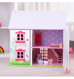Ružový domček pre bábiky