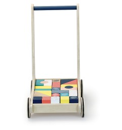 Drevený vozík s farebnými kockami Canopée