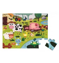 Puzzle dotykové Zvieratká na farme s textúrou 20 ks