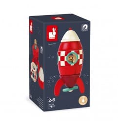 Drevená magnetická skladačka Raketa Kit Magnet 16 cm 9 ks