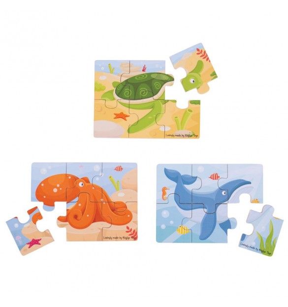 Puzzle 3v1 morské zvieratká