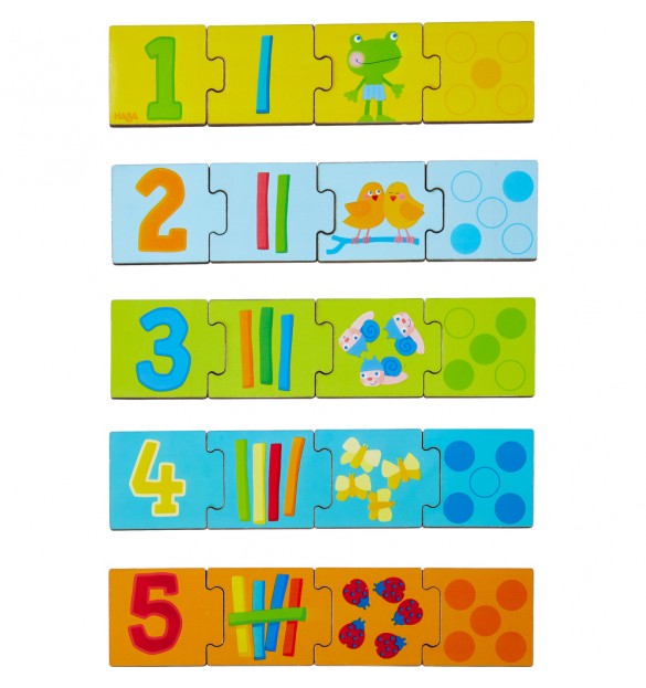 Drevené puzzle na učenie Čísla do 5 20 ks