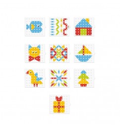 Mozaika a vyšívanie s predlohami 10 ks kariet séria Montessori