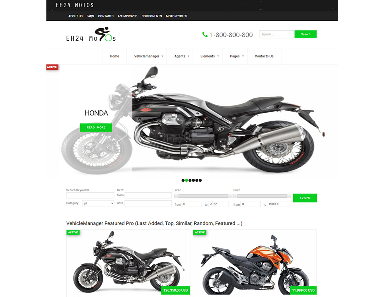 EH24 Pinturas diseño página web para concesionarios de motos