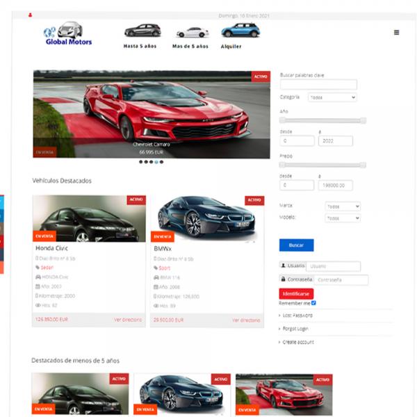 EH24 Pinturas diseño página web para concesionarios de vehiculos