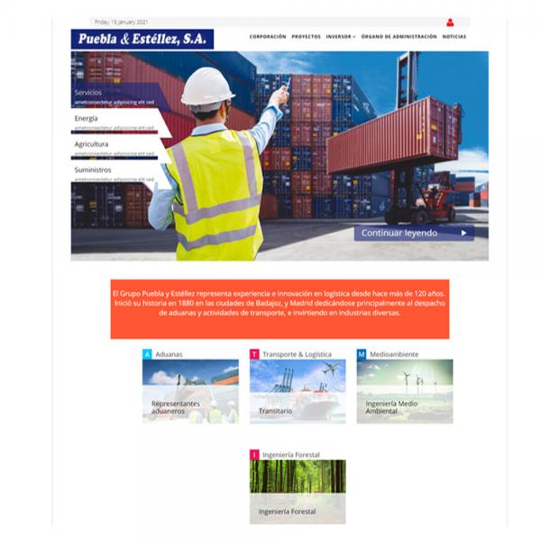 EH24 Pinturas diseño página web para agencias de transporte y de aduanas