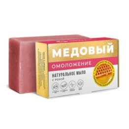 Натуральное мыло с розой «Медовый» - Омоложение