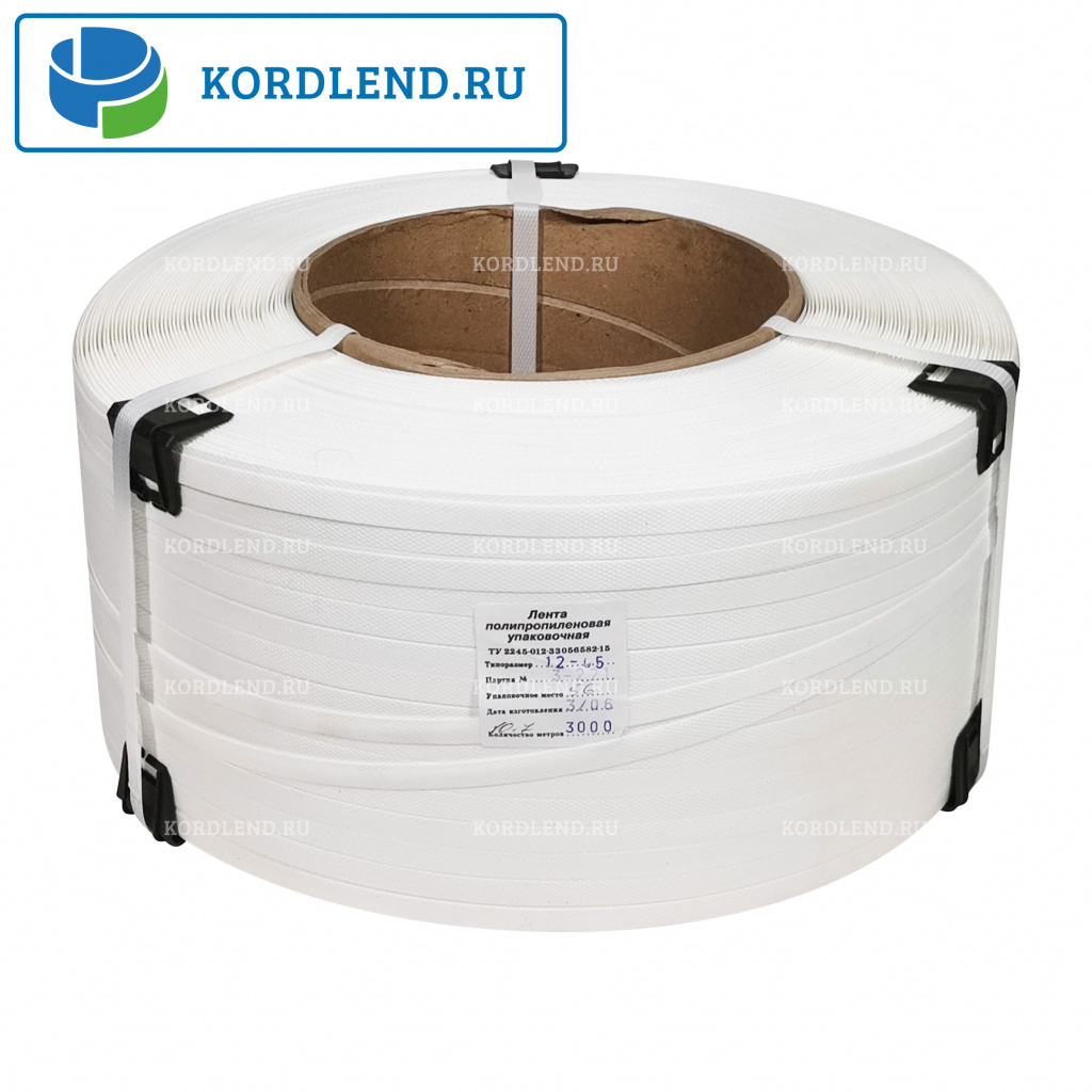 Лента ПП 12х0,5х3км (90кгс) белый, М/ПА