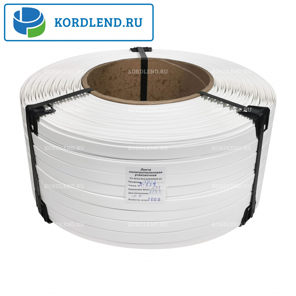 Лента ПП 19х1х1км (280кгс) белый, М/ПА