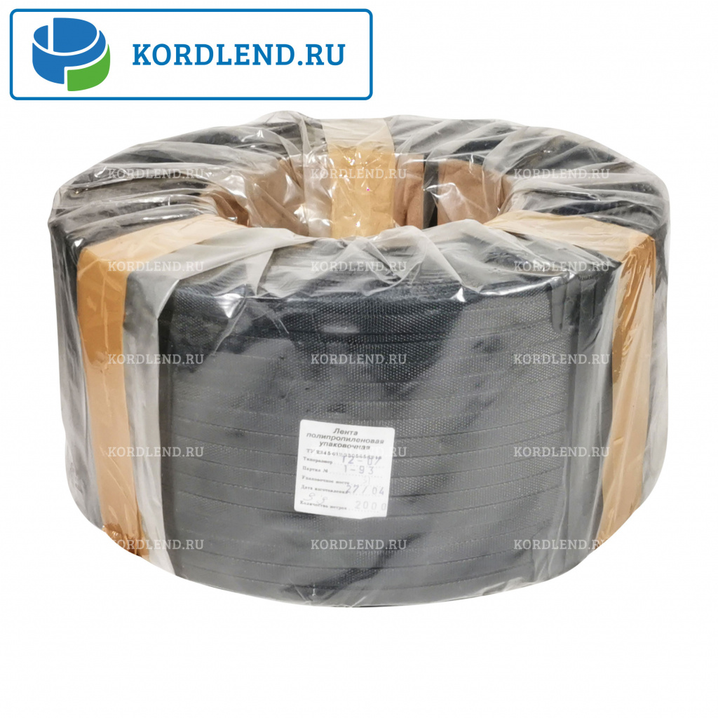Лента ПП 12х0,7х2км (115кгс) черный, М/ПА