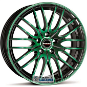 Borbet CW4 8x17 5*112 ET48 DIA72.6 Black Green Glossy Литой