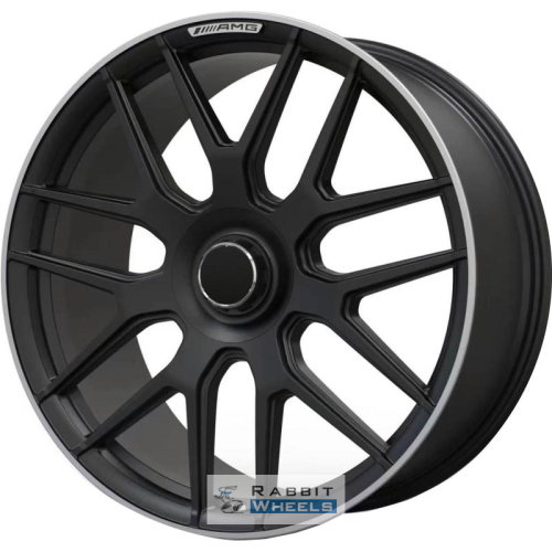 AMG Style GLS 10x22 5*112 ET45 DIA66.6 Matte Black Polish Lip Кованый