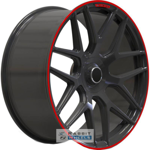 AMG Style G-klass 10x22 5*130 ET26 DIA84.1 Satin Black Red Lip Кованый