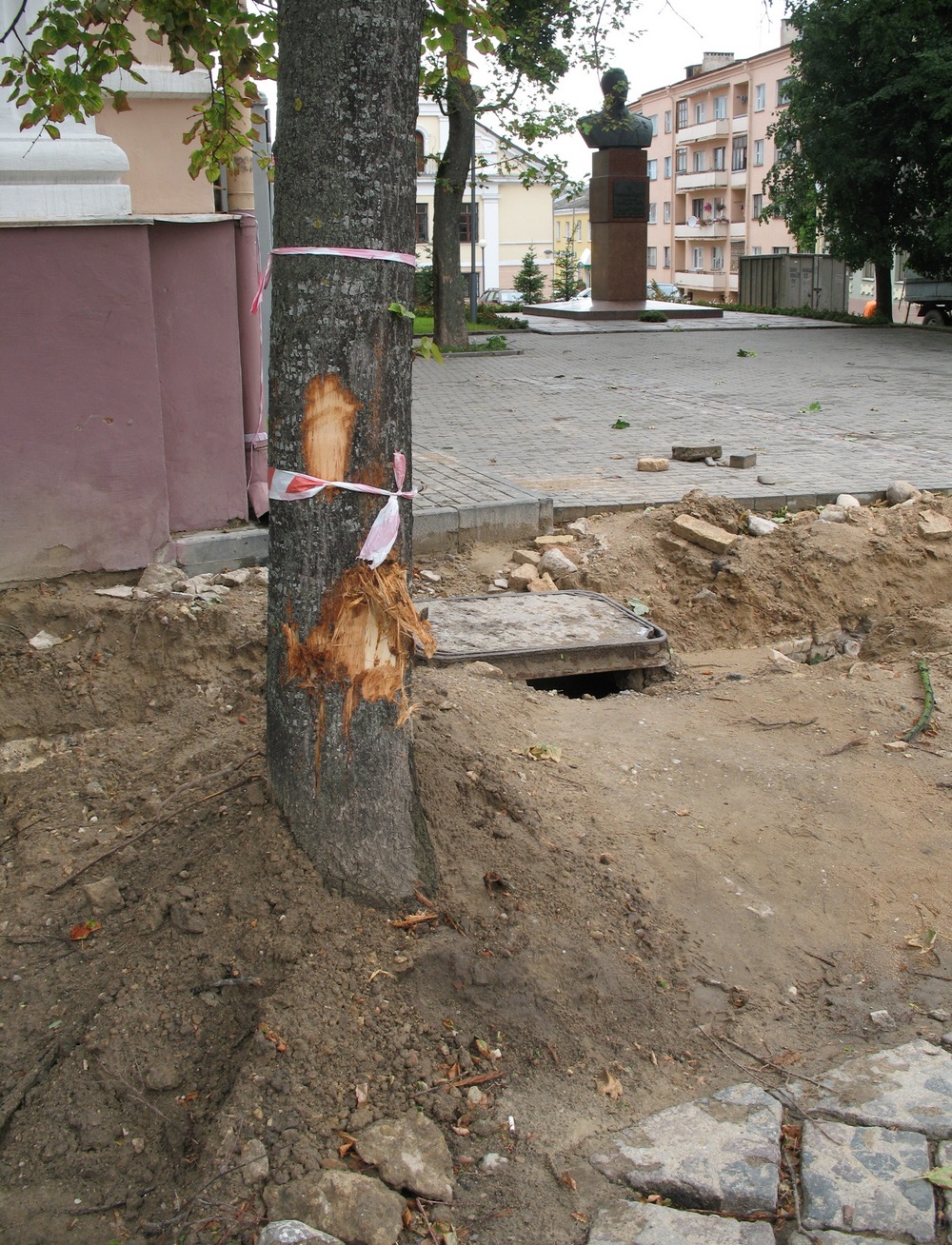 Летам 2007 года ўся зеляніна на Савецкай вуліцы была брутальна выпілавана