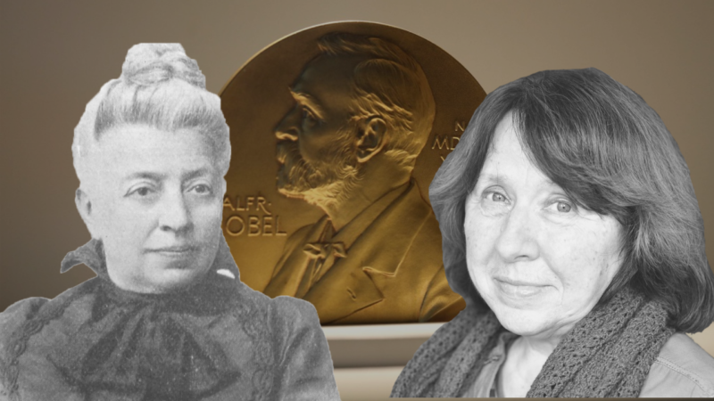 Беларускія намінанткі на Нобелеўскую прэмію Эліза Ажэшка і Святлана Алексіевіч