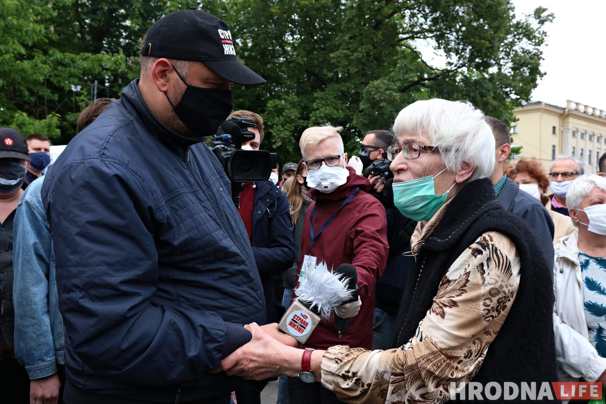 задержание Сергея Тихановского на пикете в Гродно 29 мая 2020