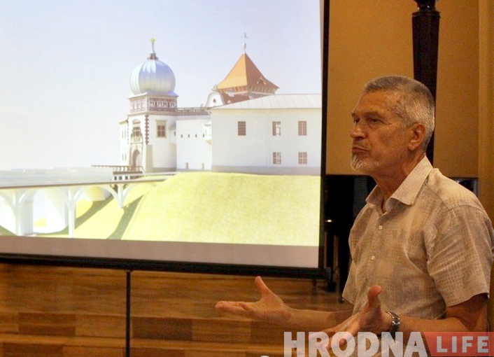 Архитектор Владимир Бочков на конференции по обсуждению реконструкции Старого замка. Фото: Hrodna.life