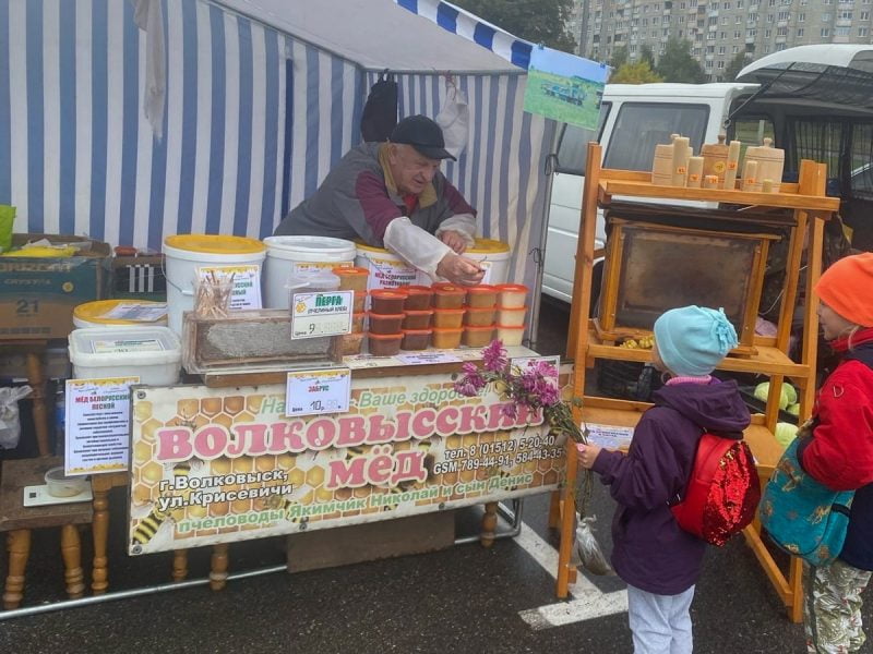 Медовые соты, саженцы персика и картошка с капустой. Что продают на осенней ярмарке в Гродно