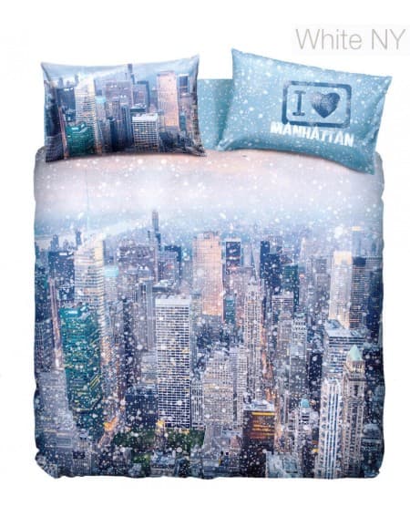 Duvet Set  a fitted sheet,Manhattan By Bassetti WHITE NEW YORK