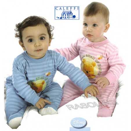 Winnie Pooh Disney Pajamas Caleffi Sizes 9 -12 -18 Months Color Light Blue