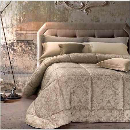 Beadspread bed-cover in jacquard Beige Cachemire