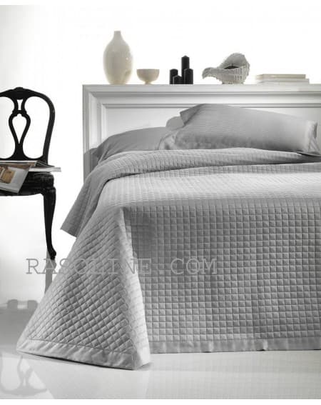 Quilted Bedcover Coton Satin Grey Elegance
