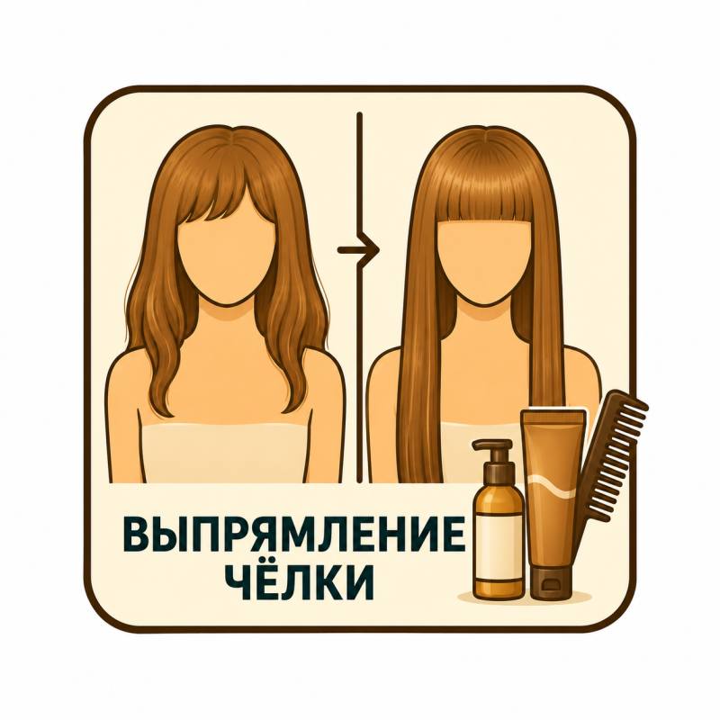 Выпрямление челки