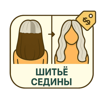 Шитьё седины длинные 50 секций