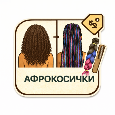 Афрокосички короткие на всю голову (толстые)