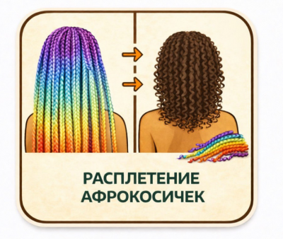 Расплетение афрокосичек