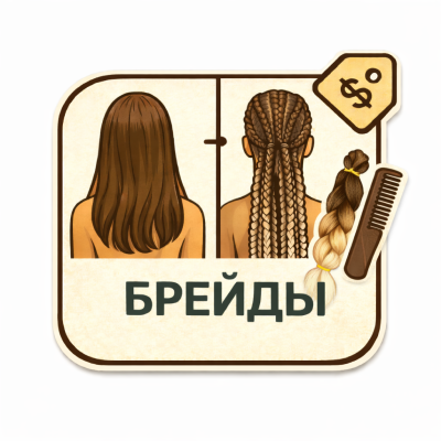 Брейды обычные 5-8 шт (без канекалона, нормальная густота, средняя длина)