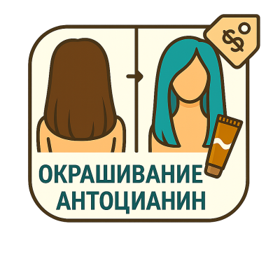 Яркое окрашивание Anthocyanin + осветление (короткие)