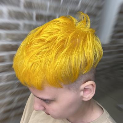 Жёлтый цвет на короткие волосы