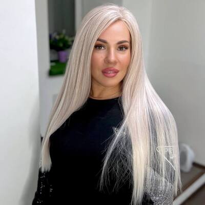 Пример термозамещения на прямых волосах