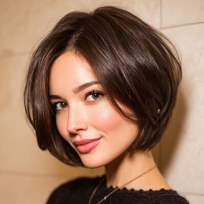 Боб-каре на средние волосы с мягкой формой