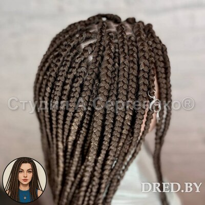 Афрокосички на всю голову — крупный план плетения и проборов