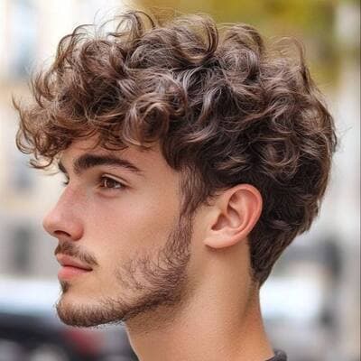 мужская стрижка для кудрявых волос fluffy fringe Минск