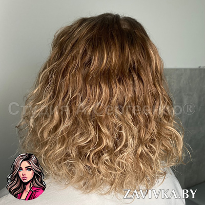 Биозавивка средних волос с естественной волной