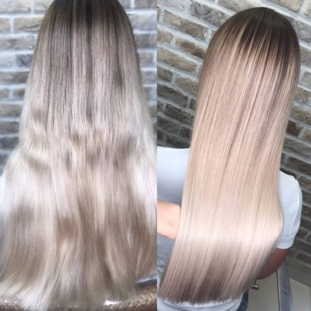 Выпрямление волос фото до и после