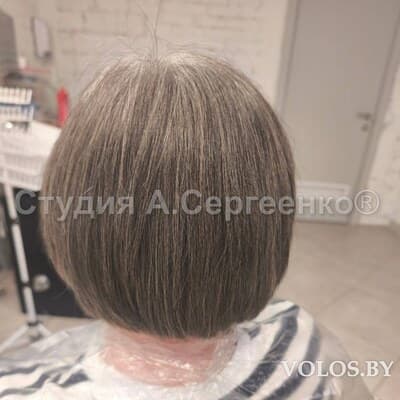 Шитьё седины — пример эффекта после тонирования и обратной прокраски