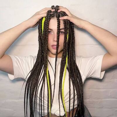 Толстые афрокосички на всю голову, вид спереди