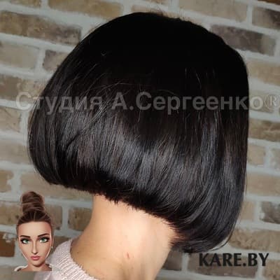 Тёмное каре с чёткой линией среза