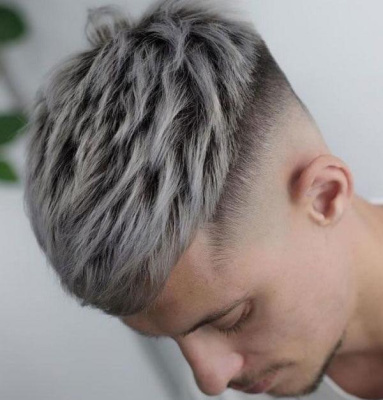 Мужское мелирование на короткие волосы (теменная зона)