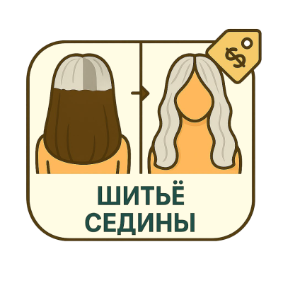 Шитьё седины длинные 50 секций