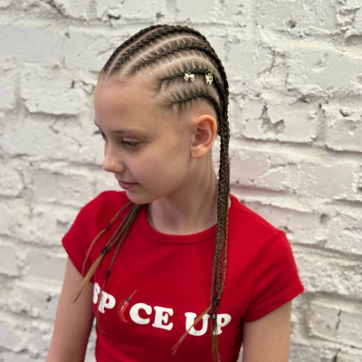 Брейды детские 5-8 шт (без канекалона, нормальная густота, средняя длина)