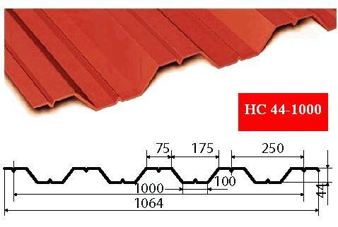 Профнастил НС44-1000мм