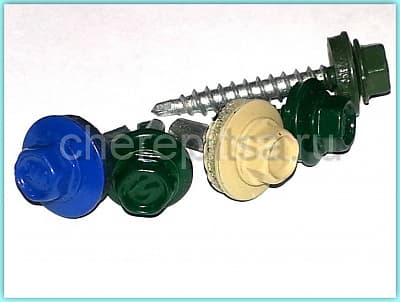 Саморезы для забора 4,8x19 250шт. RAL1018 покрытие Полиэстер цвет RAL 1018